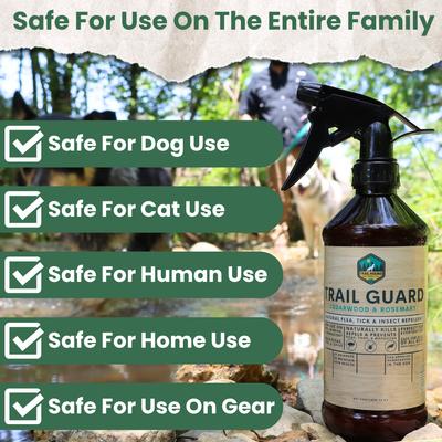 Show full view: Trail Hound Pet Supply Co. Trail Guard Cedarwood & Rosemary Flea & Tick Repellent Spray for Dogs, 16-fl oz bottle slide 4 of 7
