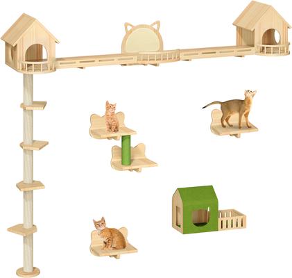 Show full view: Wooflex 21 piece Fleece Cat Wall Shelves, Beige slide 10 of 10