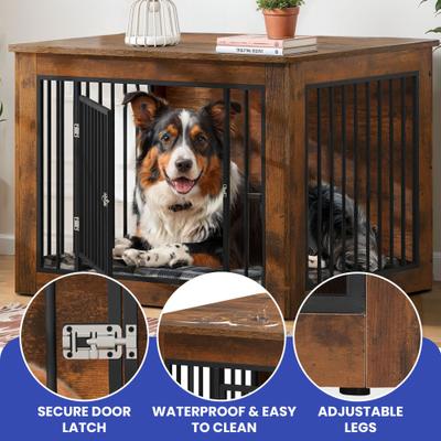 Show full view: Wooflex Wooden Furniture Dog Crate, Rustic Brown, 38 inch slide 4 of 10