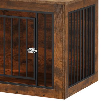 Show full view: Wooflex Wooden Furniture Dog Crate, Rustic Brown, 38 inch slide 6 of 10
