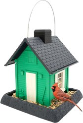 North States Village Collection Cottage Bird House-Hopper Feeder, 5-lb, Green