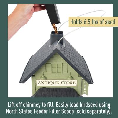 Show full view: North States Village Collection Antique Store Bird House-Hopper Feeder, Green, 6.5-lb slide 4 of 8