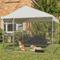 Show in main carousel: Wooflex Outdoor Heavy Duty Playpen Cage Enclosure Dog Run Kennel with Waterproof Cover Steel, Silver, 7.5 x 7.5-ft slide 6 of 9
