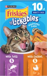Friskies lil' Lickables Chicken & Tuna Variety Pack Lickable Cat Treats, 10 count
