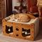 Show in main carousel: NonoPets Double Door Double Layer Scratcher Cardboard Cat House with Hanging Ball slide 2 of 5