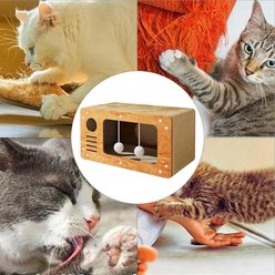 NonoPets Scratcher Lounge Cat Bed with Hanging Ball Toy Inside slide 2 of 5