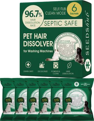SEEDSHUB Pet Hair Dissolver, Green, 2.65-oz sachet, 6 count