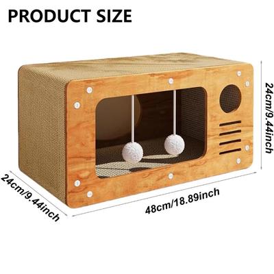Show full view: NonoPets Scratcher Lounge Cat Bed with Hanging Ball Toy Inside slide 3 of 6