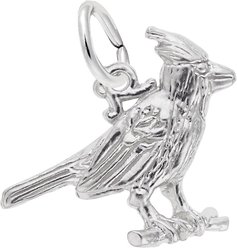 Rembrandt Charms Cardinal Keepsake, Silver, 19.28 x 16.79-mm