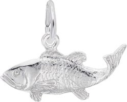 Rembrandt Charms Fish Keepsake, Silver, 19.24 x 8.23-mm