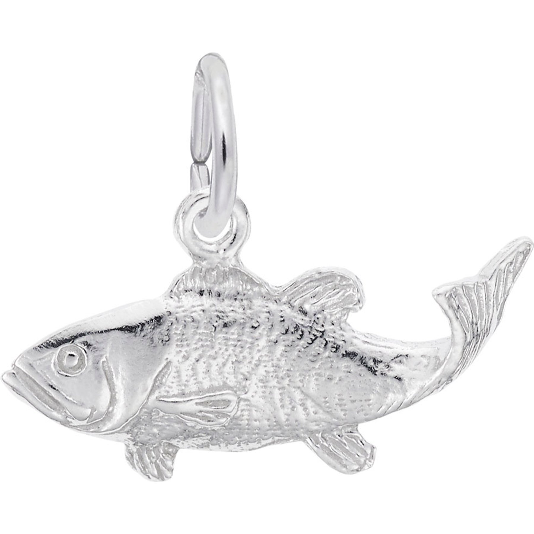 Rembrandt Charms Fish Keepsake, Silver, 19.24 x 8.23-mm