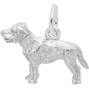 Rembrandt Charms Labrador Keepsake, Silver, 16.48 x 11.46-mm