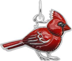 Rembrandt Charms Cardinal Painted Keepsake, Silver, 21.9 x 15.6-mm
