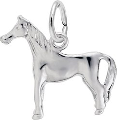 Rembrandt Charms Horse Keepsake, Silver, 18.92 x 15.05-mm