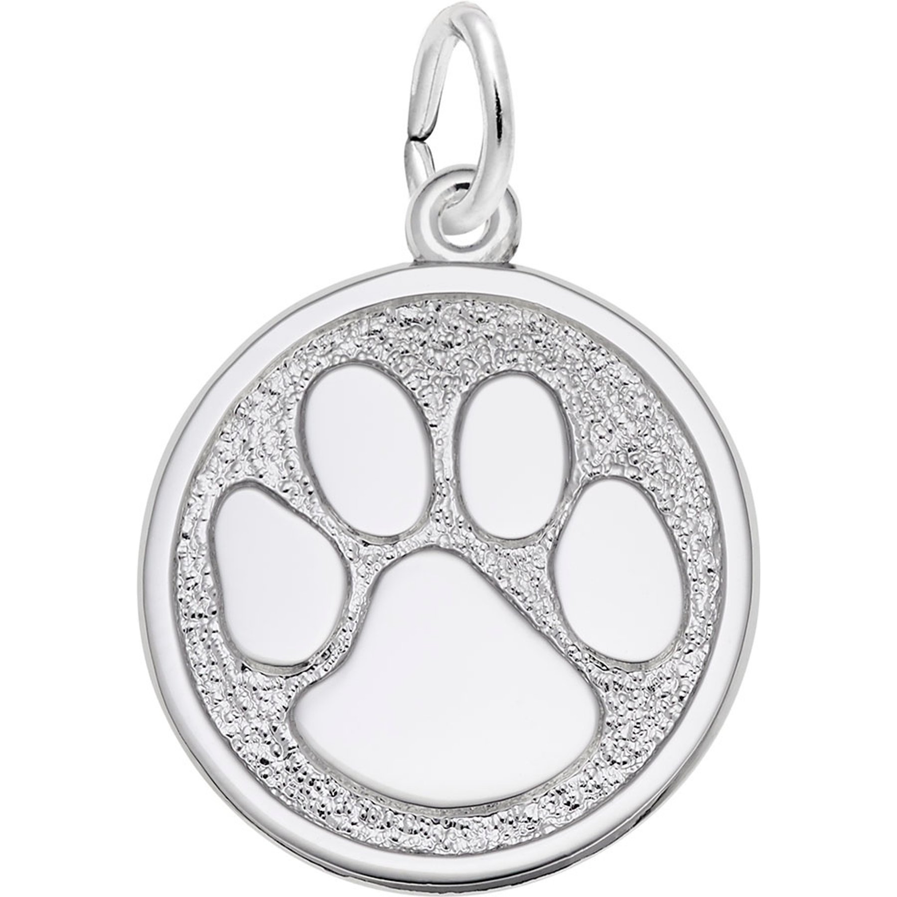 Rembrandt Charms Paw Print Keepsake, Silver, 19 x 19-mm
