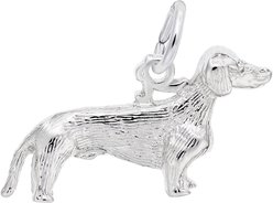 Rembrandt Charms Dachshund Keepsake, Silver, 20.09 x 10.86-mm