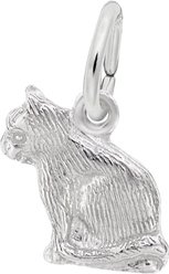 Rembrandt Charms Cat Keepsake, Silver, 8.45 x 10.14-mm