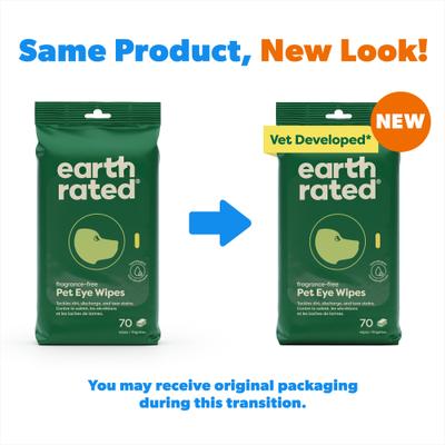 Show full view: Earth Rated Vet-Developed Hypoallergenic Pet Eye Wipes Fragrance Free, 70 count slide 2 of 11