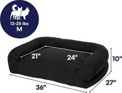 Frisco Orthopedic Durable Couch Dog & Cat Bed, Black, Medium slide 2 of 9