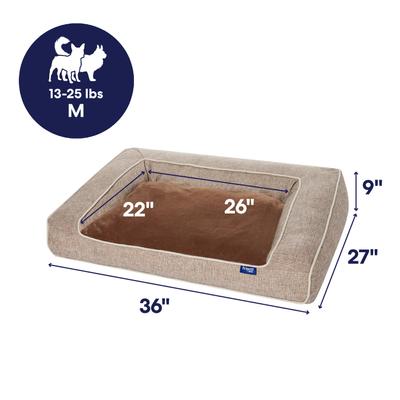 Show full view: Frisco Orthopedic Sofa Cat & Dog Bed with Removable Cover, Beige, Medium slide 2 of 10