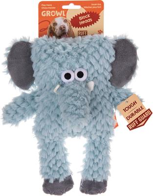 Show full view: GROWL Block Heads Elephant Squeaky Plush Dog Toy slide 4 of 5
