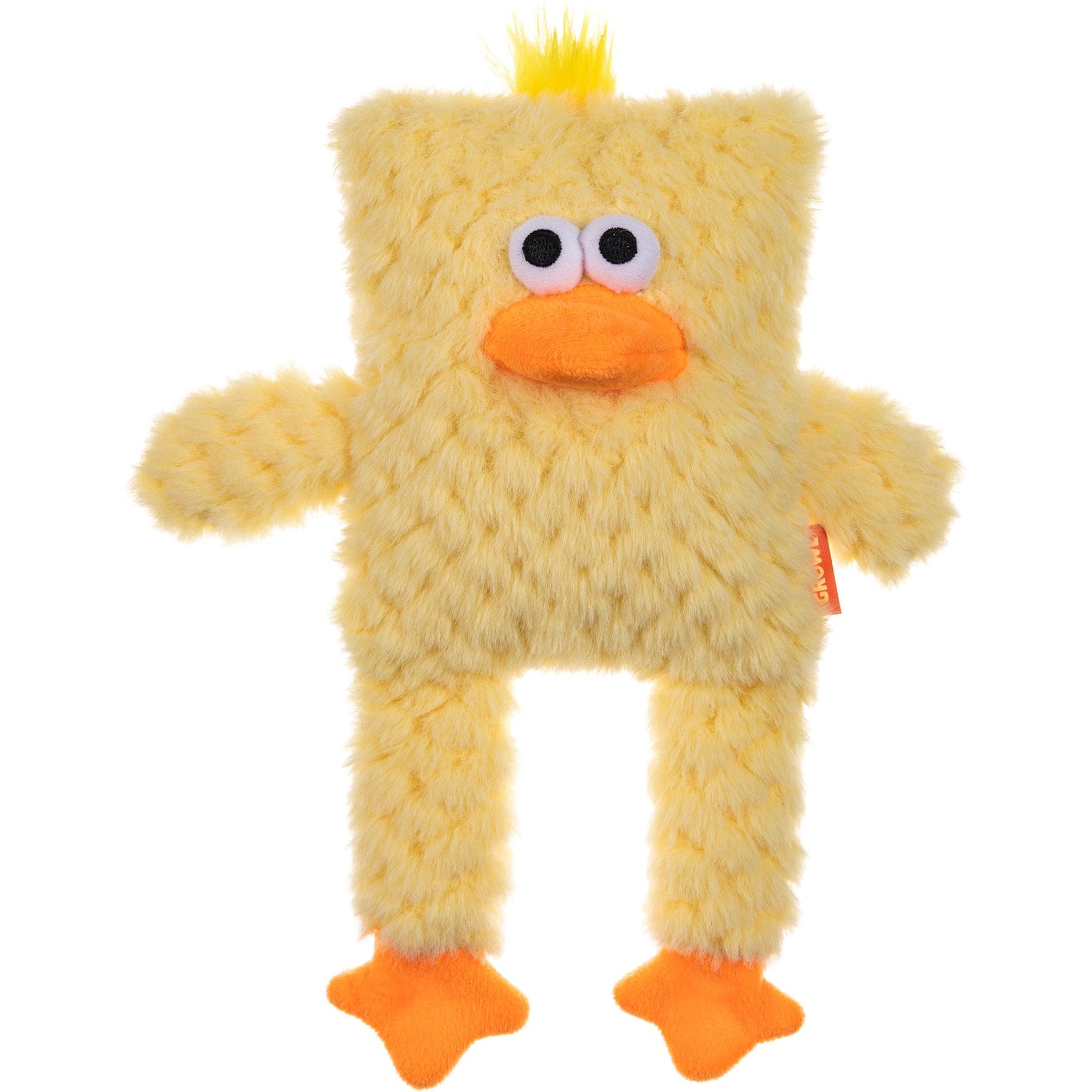 GROWL Block Heads Chick Squeaky Plush Dog Toy