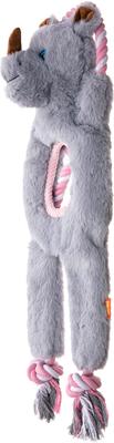 Show full view: GROWL Jungle Tugz Rhino Squeaky Plush Dog Toy slide 2 of 3