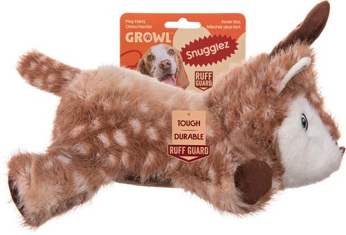 Show full view: GROWL Snugglez Deer Squeaky Plush Dog Toy slide 3 of 4