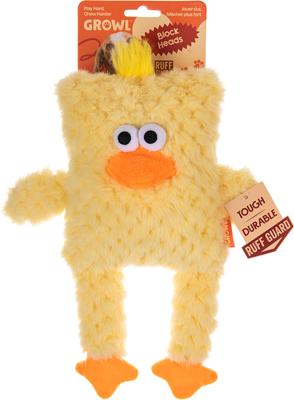 Show full view: GROWL Block Heads Chick Squeaky Plush Dog Toy slide 4 of 6