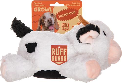 Show full view: GROWL Fuzzaroos Cow Squeaky Plush Dog Toy slide 3 of 4