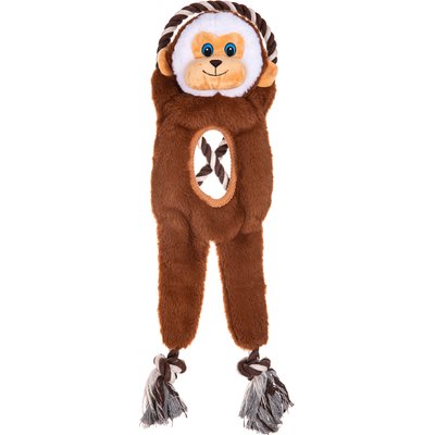 GROWL GROWL Jungle Tugz Monkey Squeaky Plush Dog Toy