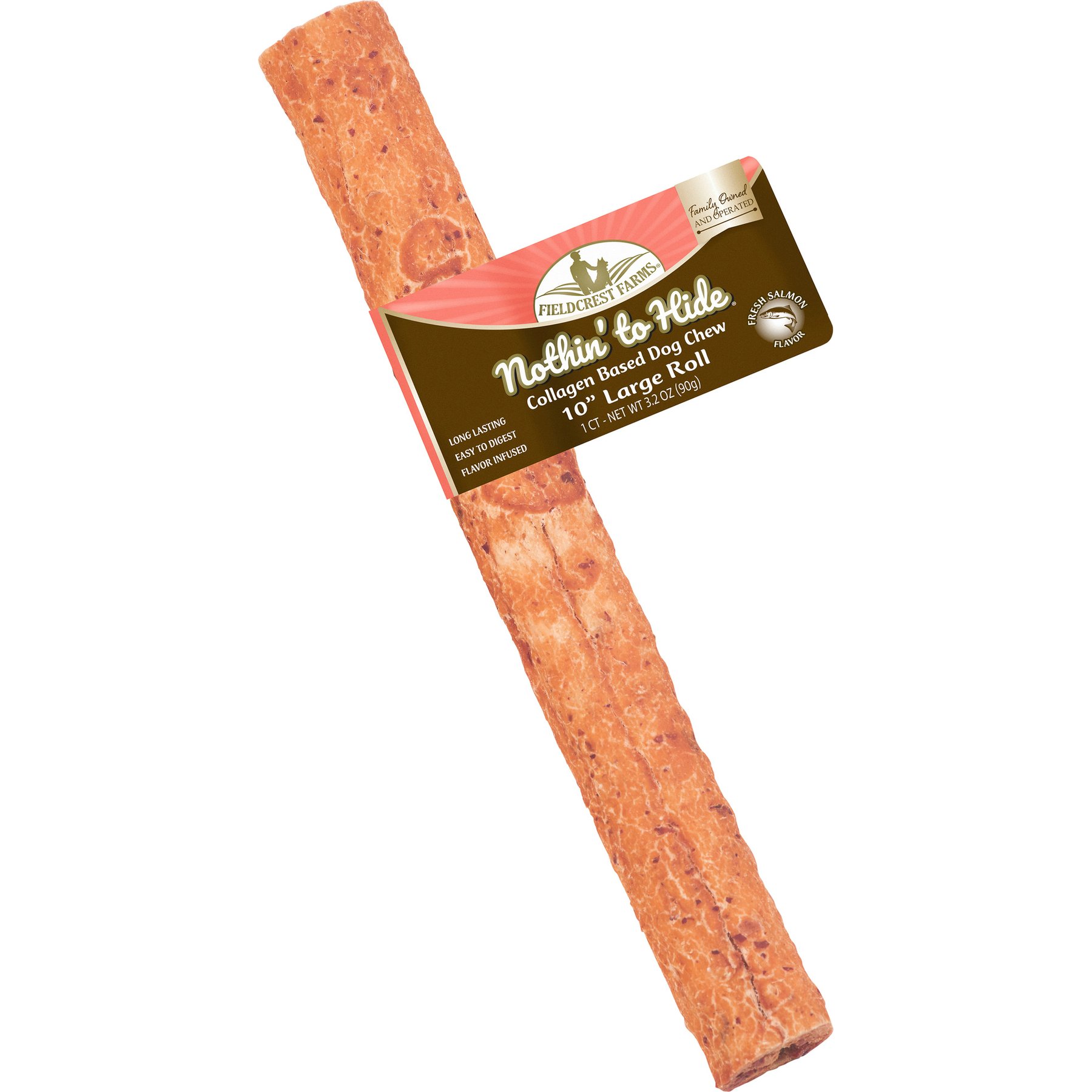 Fieldcrest Farms Nothin' to Hide Large Roll 10-inch Salmon Flavor Dog Chew, 1 count