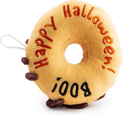 Show full view: Haute Diggity Dog Spider Donut Squeaky Plush Dog Toy, Orange slide 2 of 2