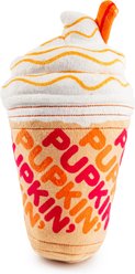 Haute Diggity Dog Pupkin' Donuts Iced Coffee Squeaky Plush Dog Toy, Brown