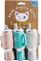 Haute Diggity Kitty Kitty Snuggly Cup Squeaky Plush Cat Toy, 3 count