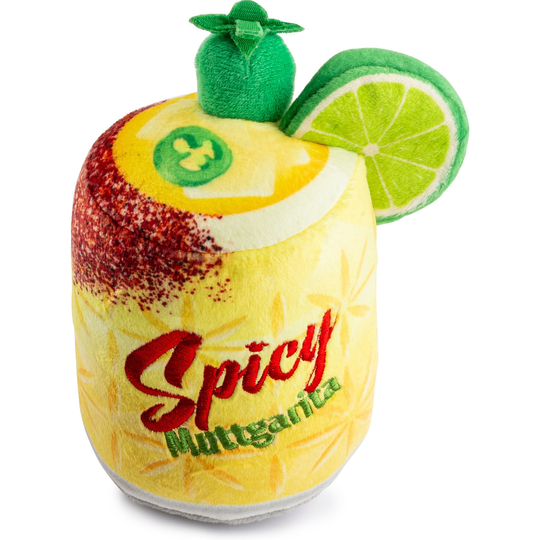 Haute Diggity Dog Spicy Muttgarita Squeaky Plush Dog Toy, Yellow
