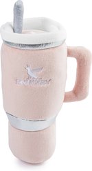 Haute Diggity Dog Snuggly Cup Squeaky Plush Dog Toy, Blush