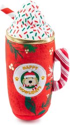 Haute Diggity Dog Christmas Howliday Cheer Mug Squeaky Plush Dog Toy, Red