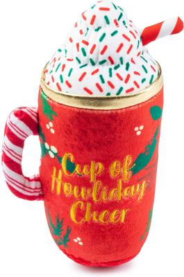 Show full view: Haute Diggity Dog Christmas Howliday Cheer Mug Squeaky Plush Dog Toy, Red slide 2 of 2