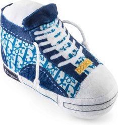 Haute Diggity Dog Dogior High-Top Tennis Shoe Squeaky Plush Dog Toy, Blue