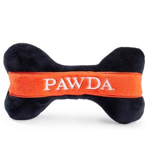 Haute Diggity Dog Pawda Bone Squeaky Plush Dog Toy, Black