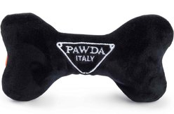 Haute Diggity Dog Pawda Bone Squeaky Plush Dog Toy, Black slide 2 of 2