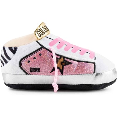 Haute Diggity Dog Haute Diggity Dog Golden Pooch Tennis Shoe Pink Squeaky Plush Dog Toy, Pink