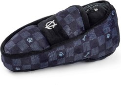 Haute Diggity Dog Chewy Vuiton Loafer Squeaky Plush Dog Toy, Black Checker