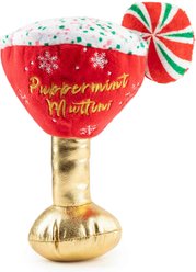 Haute Diggity Dog Christmas Puppermint Muttini Squeaky Plush Dog Toy, Red