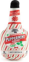 Haute Diggity Dog Christmas Puppermint Schnapps Bottle Squeaky Plush Dog Toy, Red