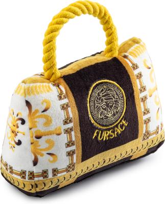Show full view: Haute Diggity Dog Fursace Handbag Squeaky Plush Dog Toy, Gold slide 3 of 3