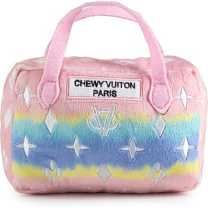 Haute Diggity Dog Chewy Vuiton Bag Squeaky Plush Dog Toy, Pink Ombre, Large
