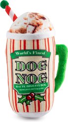 Haute Diggity Dog Christmas Dog Nog Squeaky Plush Dog Toy, Red