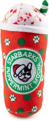Haute Diggity Dog Christmas Starbarks Puppermint Mocha Green/Red Dots Squeaky Plush Dog Toy, Red